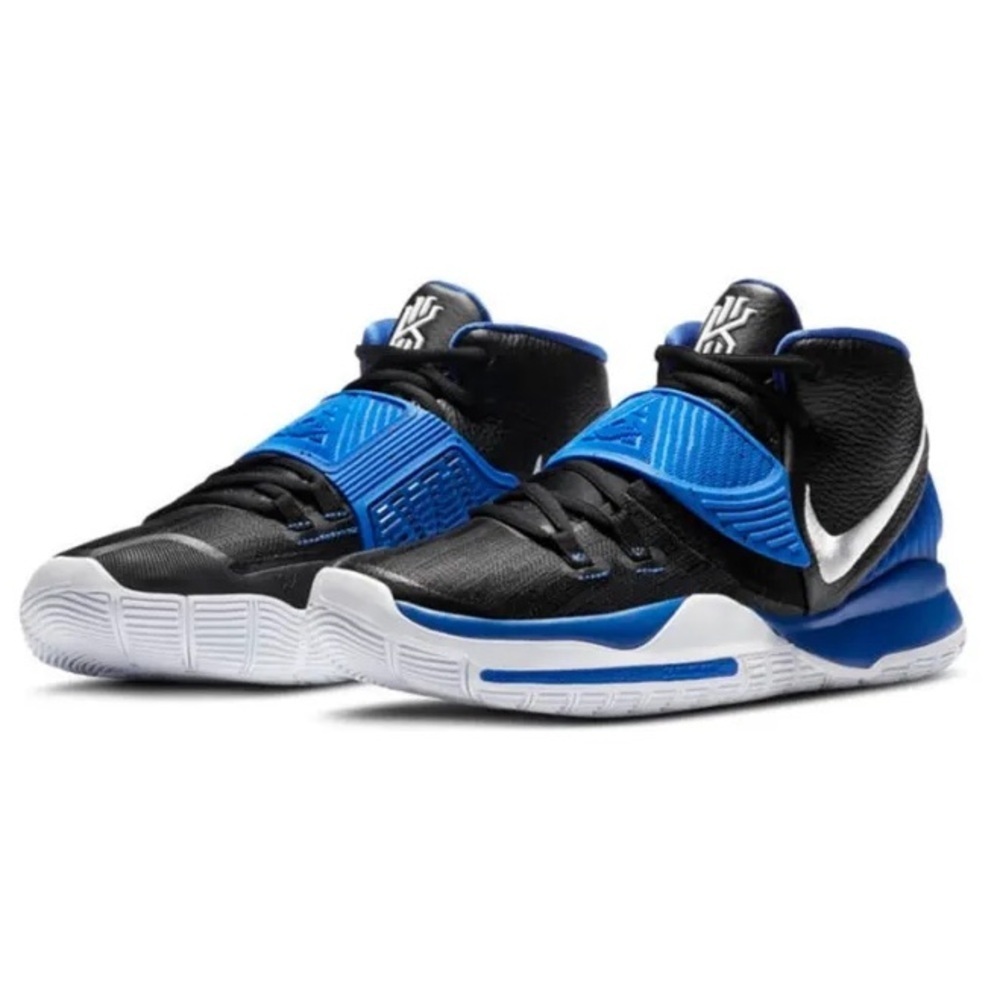 Nike Kyrie 6 Basketball Shoes Team Black Game Royal BQ4631-001 Womens 7.5 Mens 6